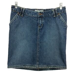 Old Navy Maternity Jean Skirt Women’s Sz S Back Elastic Waist Pockets Low Rise